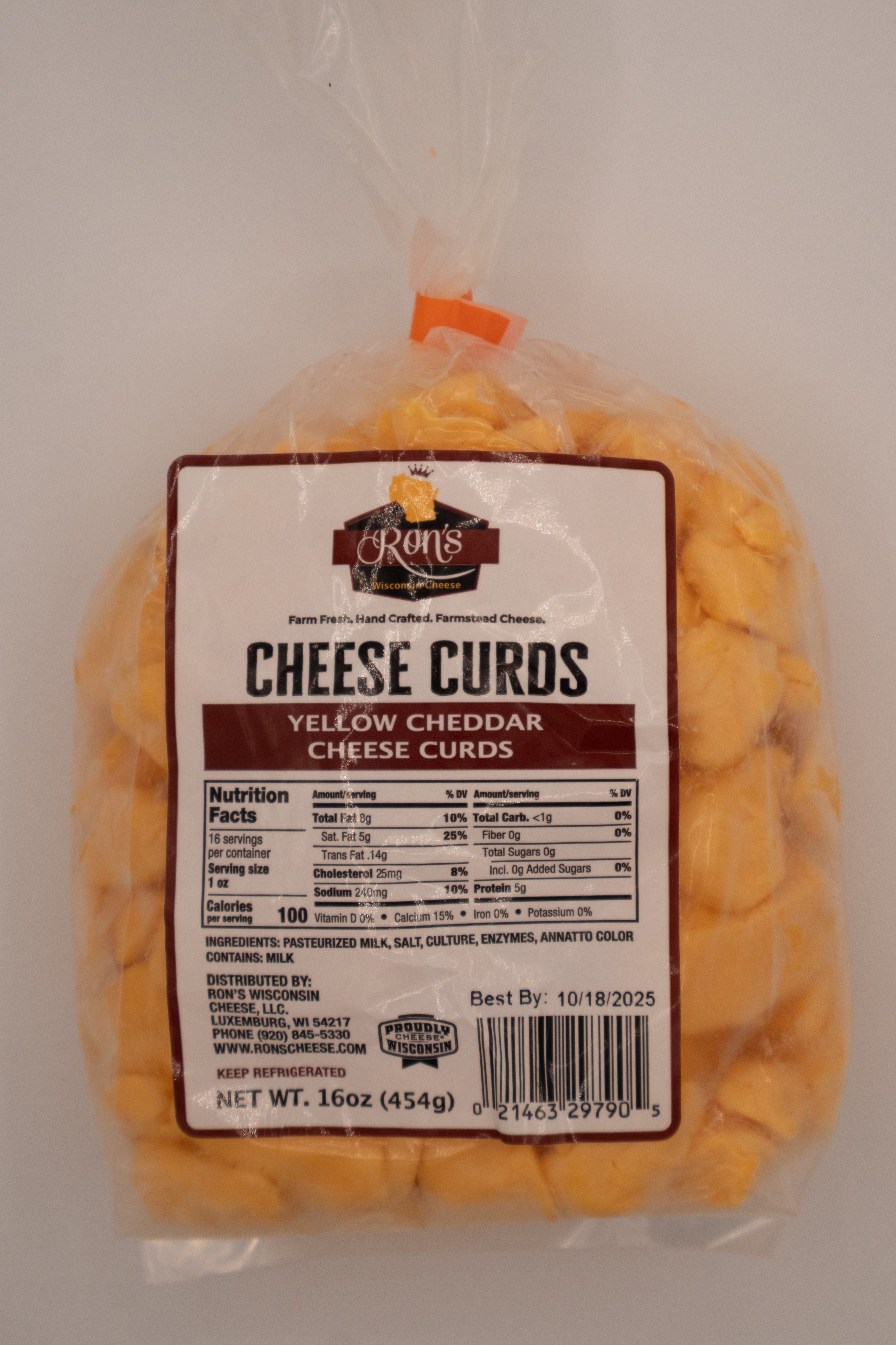 16oz Ron's Cheddar Cheese Curds